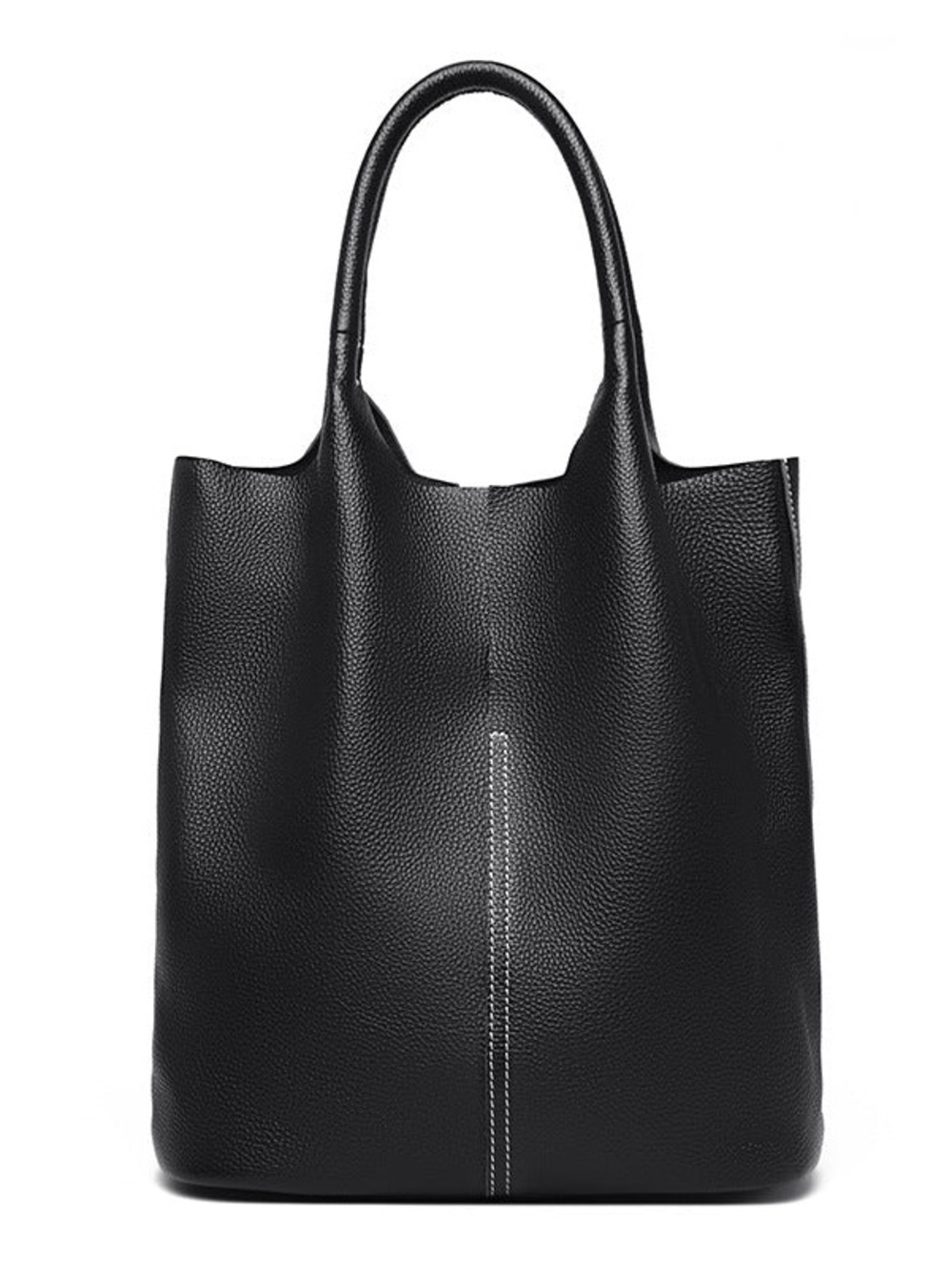 NWOT Black Pebble Leather Tote Bag